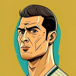 a cartoony image of cristiano ronaldo