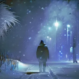 breath in icy weather at night