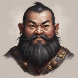 dnd, portrait of asian dwarf