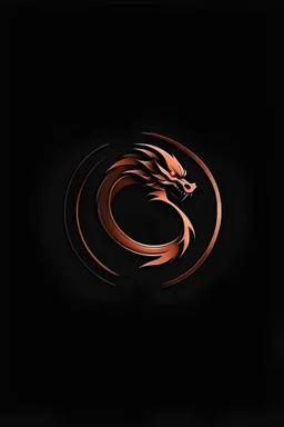 dragon minimalist logo, leather background