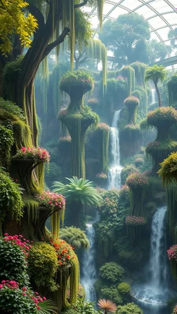 The hanging Garden, 7 layers of beautiful garden of trees , flowers, waterfalls of Babylon
