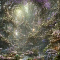 the most stunning, beautiful, fairy forest with flowers, twisting trees, floating globes of light, reflective lake, 8k resolution, high-quality, fine-detail, iridescent, intricate, digital art, detailed matte, volumetric lighting, illustration, 3D octane render, brian froud, howard lyon, selina french, anna dittmann, annie stokes, lisa parker, greg rutowski, George Grie, Ben Goossens, Igor Morski