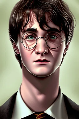 portrait of harry potter based on the books not the movies