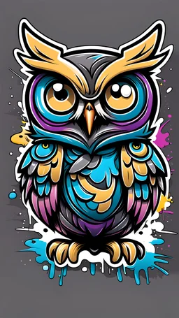 cartoon owl in graffity style