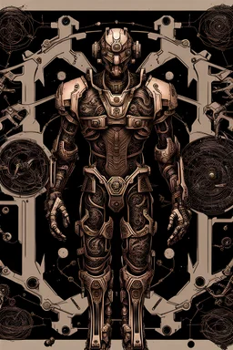 Best warrior on the universe with tattoos skars exoskeleton mech robot high definition intricate details