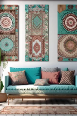 Bohemian wall with vinyls collection