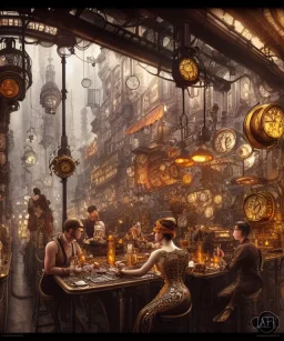 an intricately detailed digital illustration of a steampunk metropolitan city - scape inside of a steampunk double bacon cheeseburger, ultra realistic, concept art, intricate details, eerie, highly detailed, photorealistic, octane render, 8k, unreal engine. art by artgerm and greg rutkowski and charlie bowater and magali villeneuve and alphonse mucha