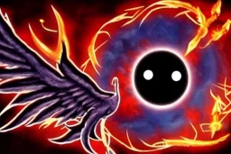 wings, freaky crazy evil eye with wings, laughing, flying, satan wings, dark, terror, horror