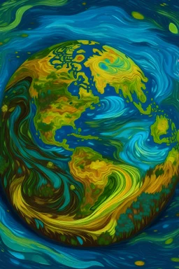 un quadro stile Van Gohg con la terra come elemento principale