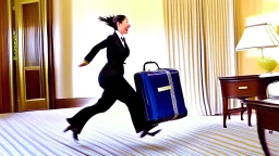 hotel housekeeping running away someone's suitcase