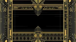 gold art deco delicately designed border on a black background