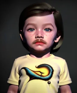 Salvador Dali toddler, full body, dramatic lighting, hyper realistic