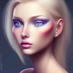 Beautiful Blonde girl Wearing make up avatar pandora