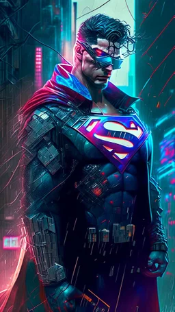 cyberpunk inspired superman