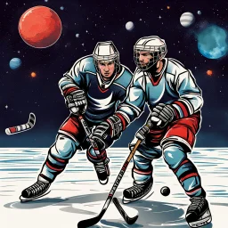 Playing hockey in outer space