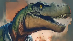 Dinosaur, T-rex, Comic style, portrait