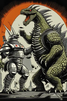 godzilla fighting giant robot