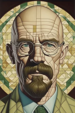 a portrait of walter white painted by MC escher