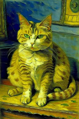 Portrait of a cat by Van Gogh