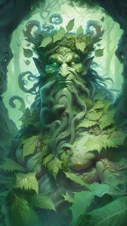 mischievous god surrounded by green souls