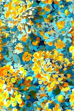 flowers floral pattern in the style of Claude Monet 3d