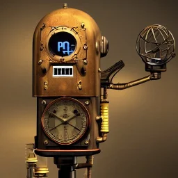 poste radio steampunk, 4k, high details