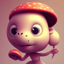 mushroom with cute face