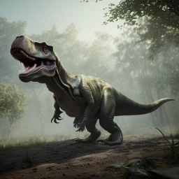 T-Rex, octane render, unreal engine, backdrop light, volumetric light, hyper detailed, intricate surface detail, HD, 8k