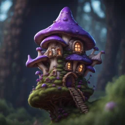 A lumpy mushroom house floating in space. neutral colors, white, royal blue purple, Detailed gloss Painting, rich color, fantastical, intricate detail, splash screen, hyperdetailed, insane depth, concept art, 8k resolution, trending on Artstation, Unreal Engine 5, color depth, dynamic lighting, splash art, dramatic, masterpiece, excellent quality beautiful Imaginative, unique,