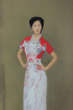 Full body portrait, painting, medium shot lady danqing