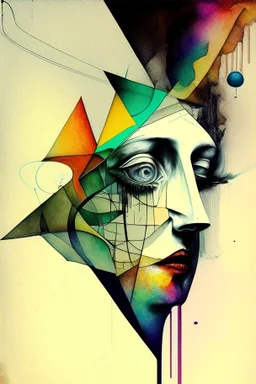 Asynchronicity; Neo-surrealism; Dada; colored ink;