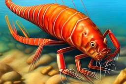 fine color pencil, nautical illustration book cover design, realistic sketch of a king prawn, 3d depth effect shadows, ambient occlusion, intricate, detailed, small minutiae, tiny features, particulars, toned colours, autocontrast, dynamic range, white parchment canvas