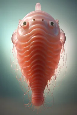 Catfish-jellyfish hybrid,magnificent, majestic, Realistic photography, incredibly detailed, ultra high resolution, 8k, complex 3d render, cinema 4d.