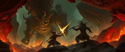 fight the orcs in the fiery depths