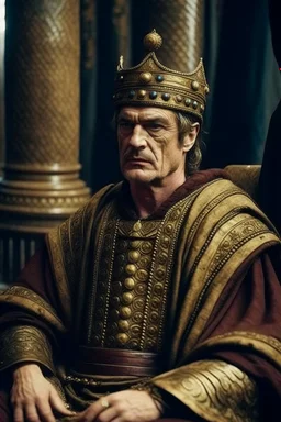 Eastern Roman Emperor Justinian captured on grainy 90s photography