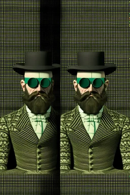 Stereoscope pattern image of a man shaded