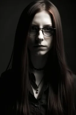 Female vampire, with unnatural colored long hair. Grudge style with glasses