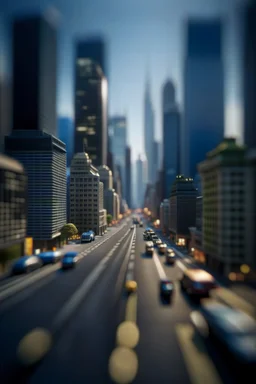 road bolted into top of sky scrapers, shot on Hasselblad h6d-400c, zeiss prime lens, bokeh like f/0.8, tilt-shift lens 8k, high detail, smooth render, down-light, unreal engine, prize winning