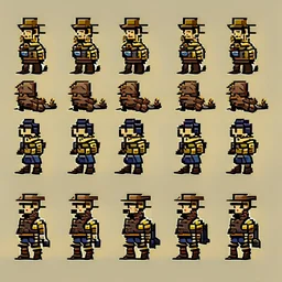 sprite sheet character, rimworld style