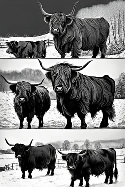Giant black metal highland cow