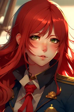 anime captain red hair female