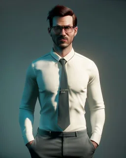 Realistic image, hybrid character, minimal muppet head, man body, human arms and hands, Shirt and tie, concept art, Wes Anderson style, smooth, unreal engine 5, god lights, ray tracing, RTX, lumen lighting, ultra detail, volumetric lighting, 3d, finely drawn, high definition, 4k.