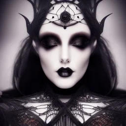 portrait of gorgeous model wearing ultra-gothic futuristic outfit, stunning face, character creation, full shot, centered, ornate, 8k, high-quality, fine-detail, intricate, digital art,