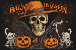 Halloween masterpiece Tee shirt design for Teachers that incorporates classic spooky elements