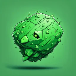 green cartoon asteroid stylized