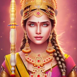 Portrait of indian princess, perfect composition, hyperrealistic, super detailed, 8k, high quality, intricate details, highly detailed