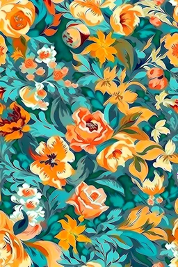 flowers floral pattern in the style of Pierre-Auguste Renoir