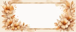 Hyper Realistic Beige small-watercolor-Floral-Frame With Glowing Golden Embers On Off-White Grunge Background.