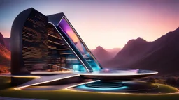 3D-rendered architectural form, futuristic building, superb geometrical shapes, colorful components, imaginative, scientific, avant-garde, innovative, new materials, friendly, beautiful, black background, octane render, 8k post-production, artstation: award-winning: atmospheric: commanding: clarity: 16k: ultra quality: striking: brilliance: stunning colors: amazing depth; lens: f/16, 28mm