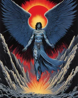 [the evil dead] An archangel sent to earth does away with all pagan and commercial influences that corrupt Christian Easter, in the eternal struggle between good and evil... Hydrogenesis, 1979 in Heavy Metal Magazine Vol. 2, #10 by Philippe Caza